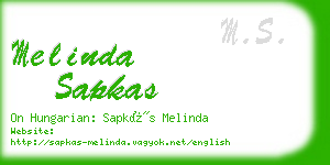 melinda sapkas business card